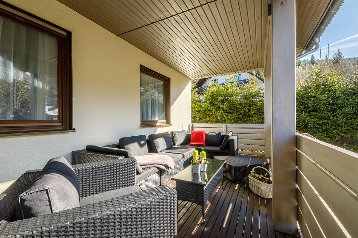 Überdachte Loggia – Ferienhaus an der Haslach